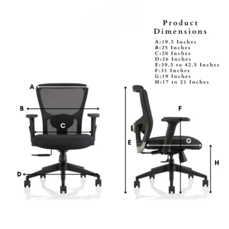 Mesh Ergonomic Chair for Office with Adjustable Handle with Metal Legs Base Superior Build, Comfort, and Trusted Quality