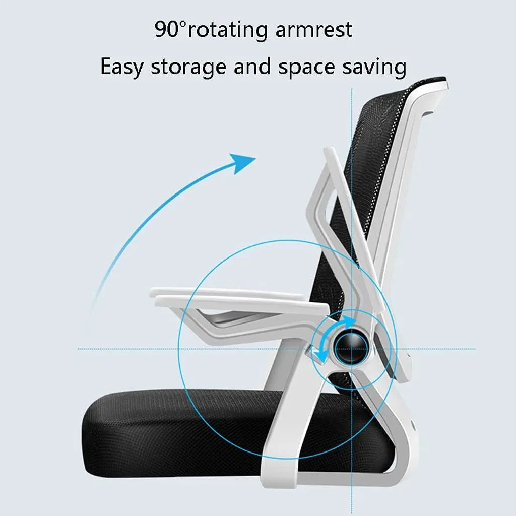Mesh Office Chair with Pulley Bracket,Ergonomic High-Back Adjustable Desk Chair with armrests, for Office, Dormitory, Home Unique (Light Gray)