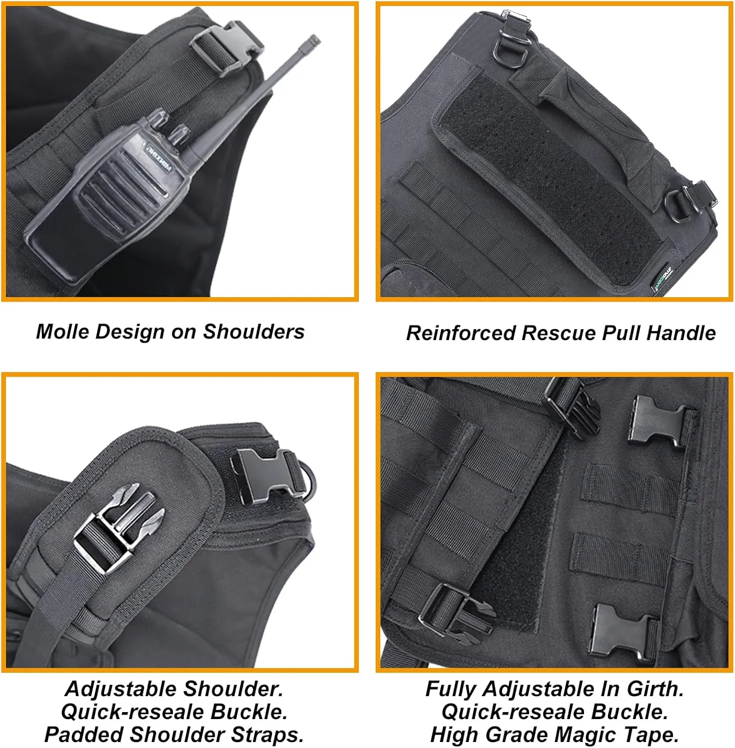 MGFLASHFORCE Tactical Airsoft Vest Adjustable Modular Paintball Vest