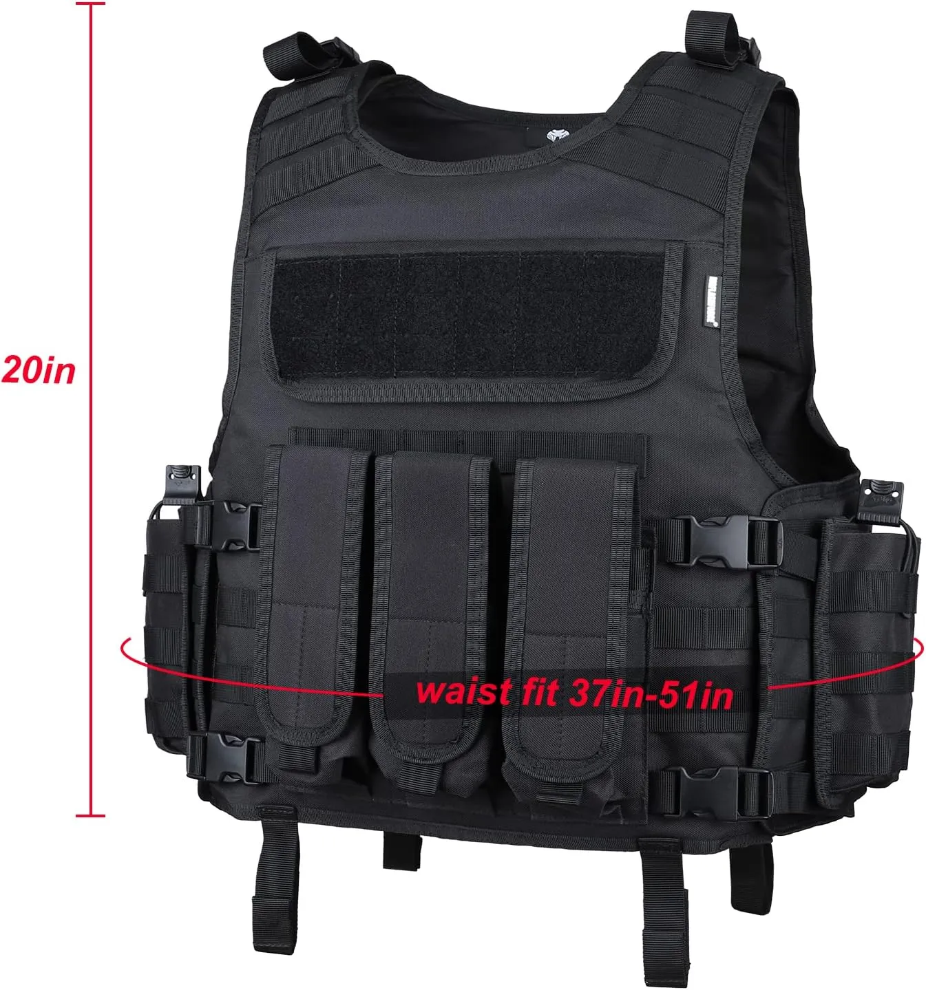 MGFLASHFORCE Tactical Airsoft Vest Adjustable Modular Paintball Vest