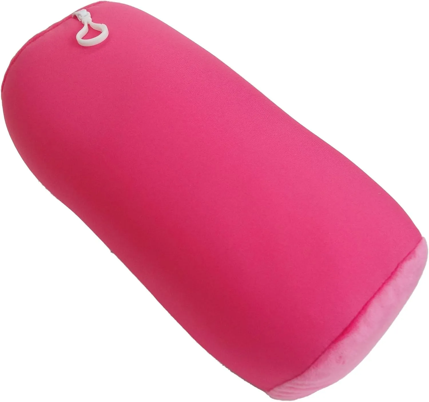 Microbead Bolster Tube Travel Pillow - Compact Neck Roll Pillow for Airplane, Car, or Home - Soft Lumbar Support Pillow - Pink