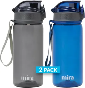 MIRA 17 oz Tritan Water Bottle - BPA-Free Sports Bottle with Secure Flip Lid - Easy-Flow Drinking Spout