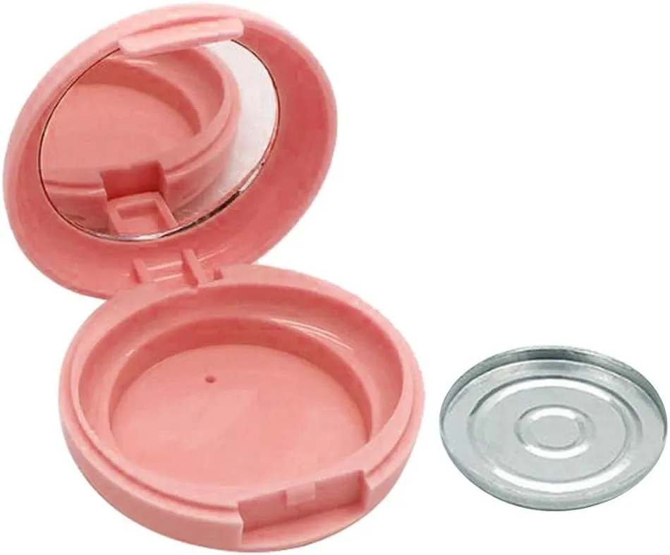 misppro Empty Makeup Eyeshadow Box with Mirror - DIY Cosmetic Case for Foundation, Blush, Powder, Blue, 4.4cm