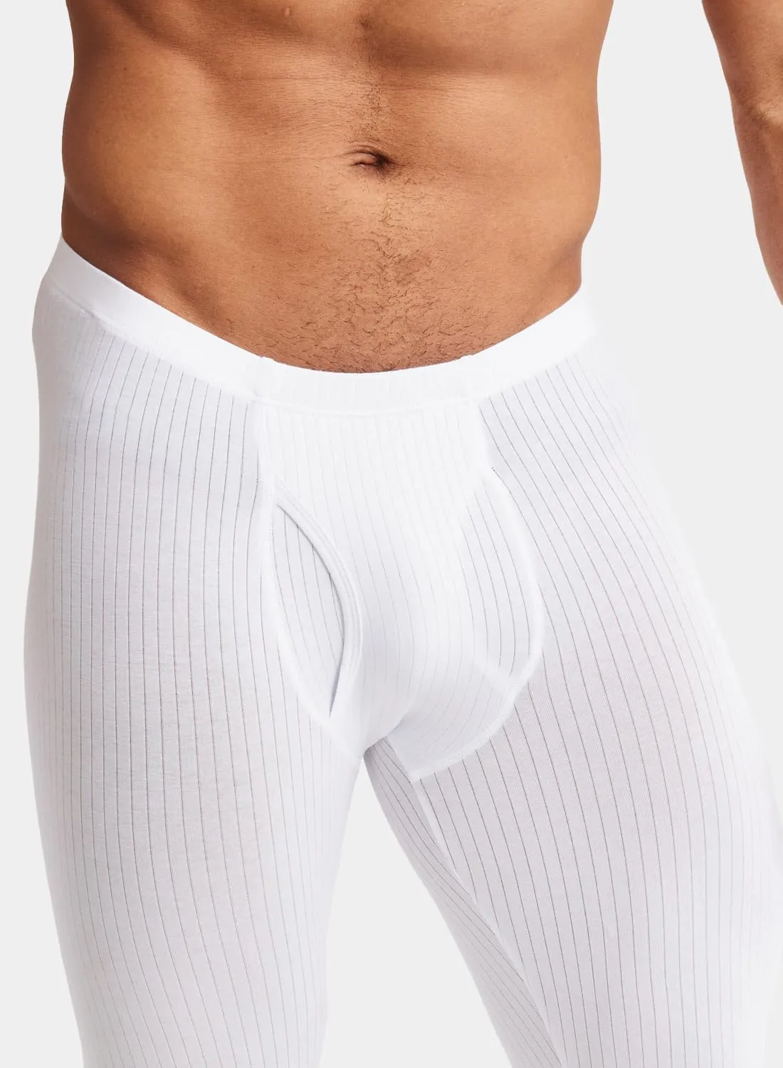 MIZOK Men's Ribbed Knit Compression Pant Cotton Thermal Leggings
