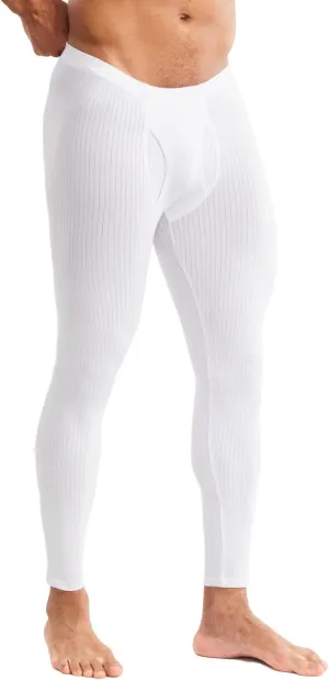 MIZOK Men's Ribbed Knit Compression Pant Cotton Thermal Leggings