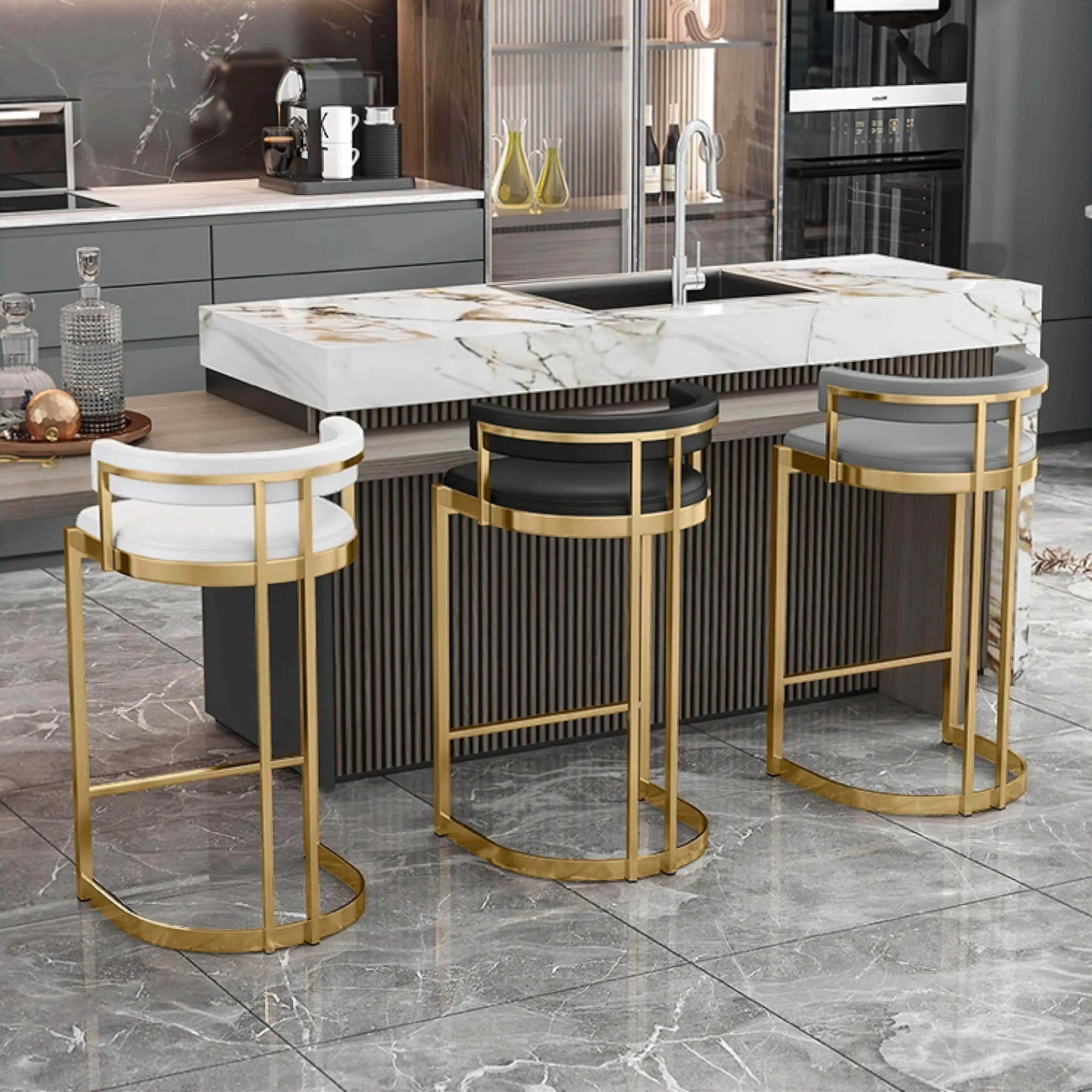 Modern Adjustable Bar Stool - Sophie Height-Adjustable Chair