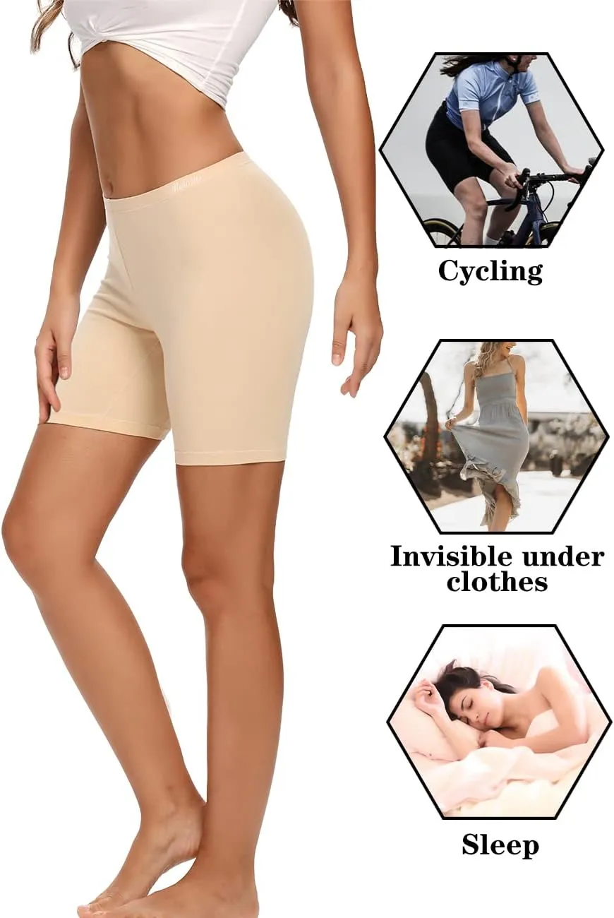 Molasus Womens Cotton Boxer Shorts Underwear Anti Chafing Bike Shorts(Regular & Plus Size)