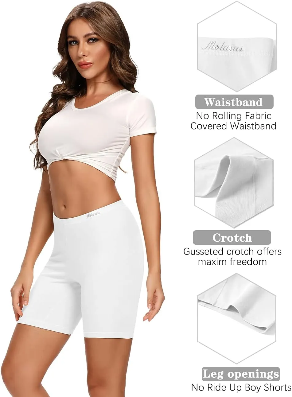 Molasus Womens Cotton Boxer Shorts Underwear Anti Chafing Bike Shorts(Regular & Plus Size)
