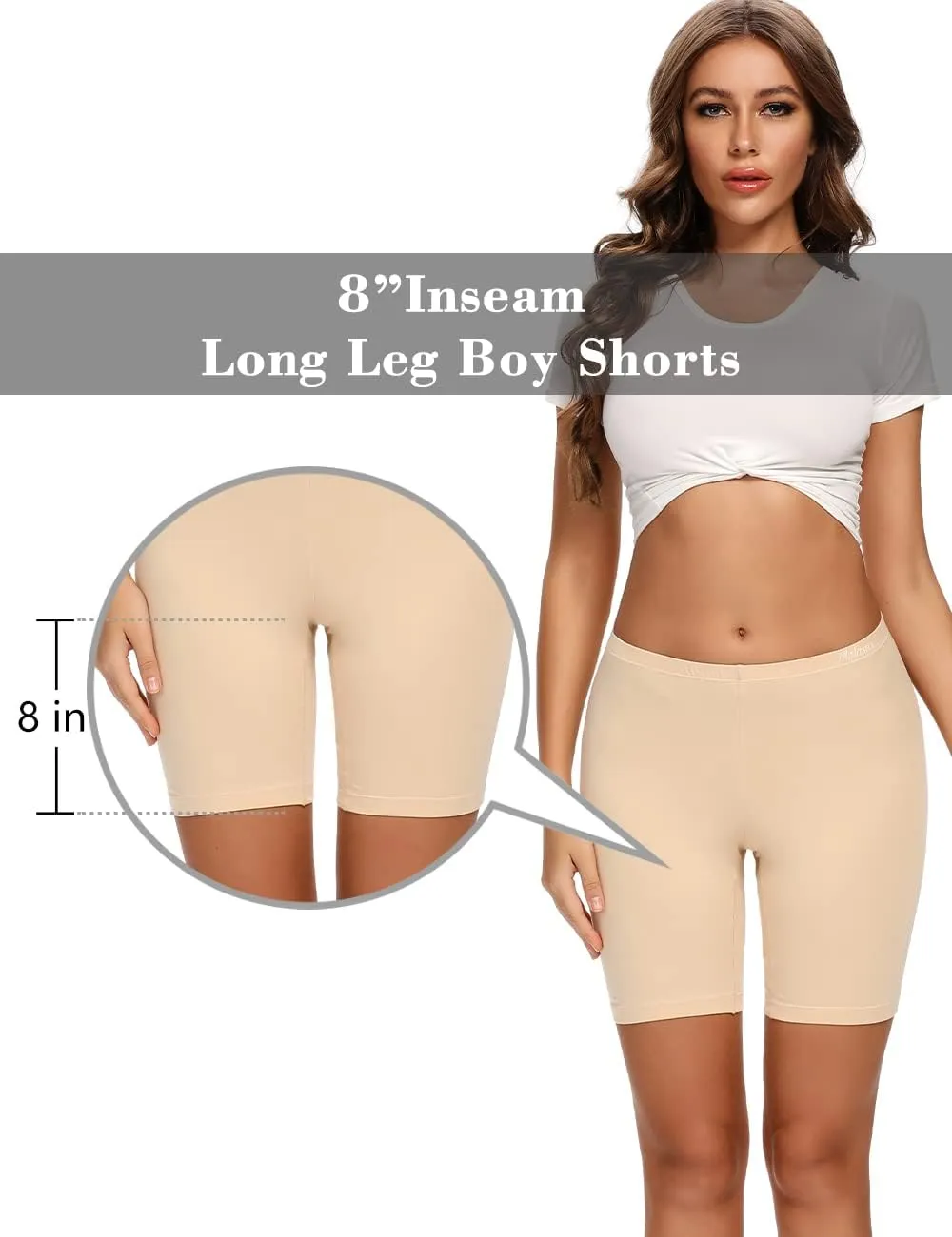 Molasus Womens Cotton Boxer Shorts Underwear Anti Chafing Bike Shorts(Regular & Plus Size)