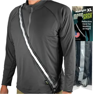 MOONSASH Reflective Sash for Walking at Night | USA-Made | Fitted, Reversible   Patented Night Walking Safety Gear | Perfect Belt/Reflective Vest for Women & Men Alternative | Essential Running Gear