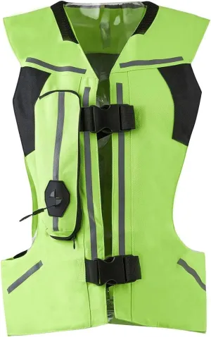 Motorcycle Airbag Vest Racing Inflatable Airvest Protective Jacket Hi Visibility W/ CO2 Cartridge (Color : Green, Size : XXX-Large)
