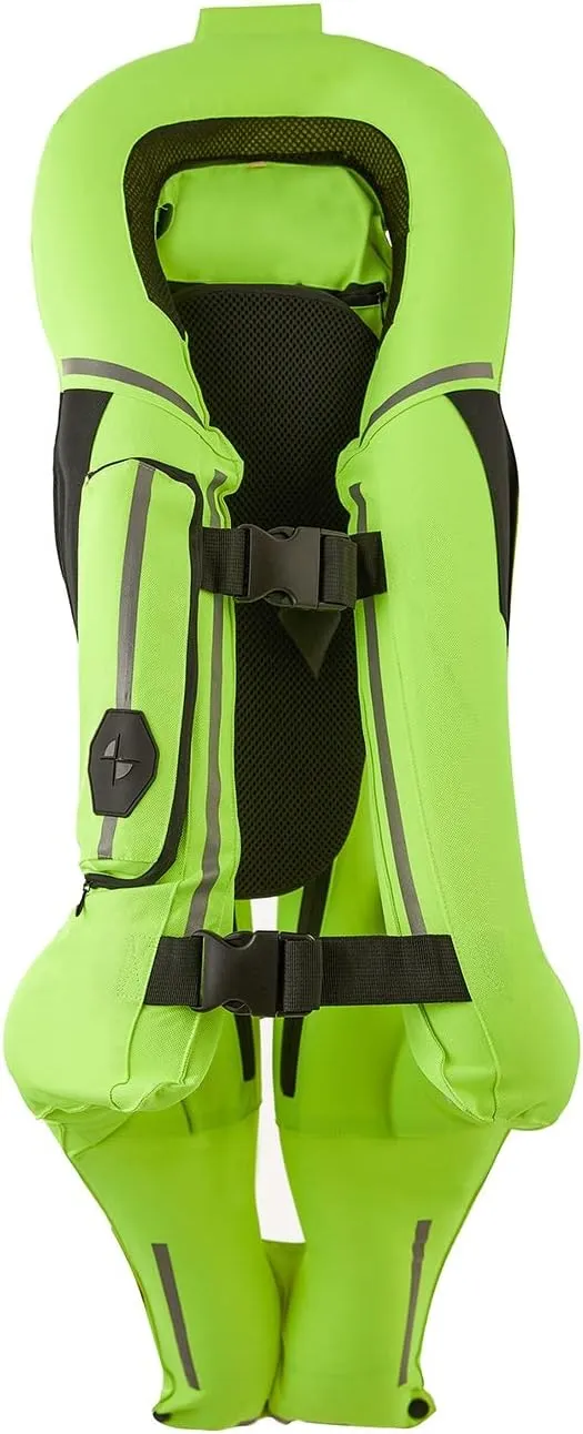 Motorcycle Airbag Vest Racing Inflatable Airvest Protective Jacket Hi Visibility W/ CO2 Cartridge (Color : Green, Size : XXX-Large)