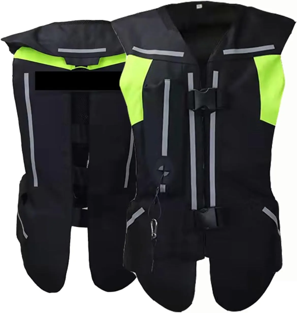 Motorcycle Airbag Vest With Reflective Tape Reusable, 0.1S Trigger Airbag Motocross Air-Bag Riding Jacket