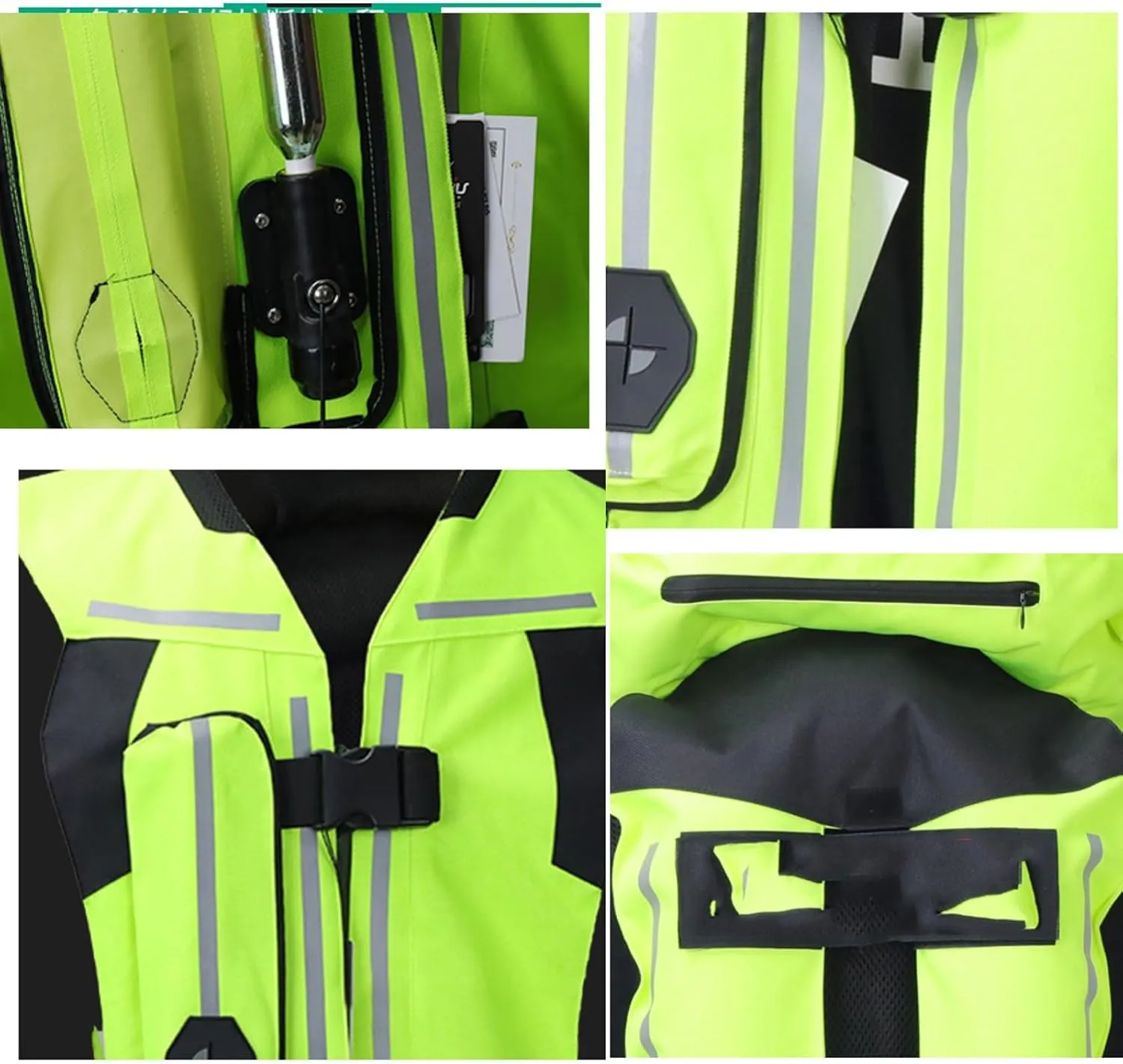 Motorcycle Airbag Vest With Reflective Tape Reusable, 0.1S Trigger Airbag Motocross Air-Bag Riding Jacket