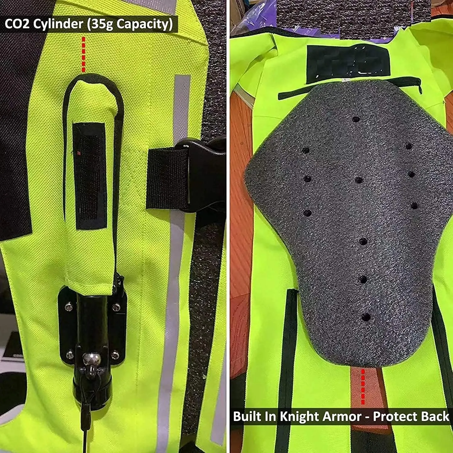Motorcycle Airbag Vest With Reflective Tape Reusable, 0.1S Trigger Airbag Motocross Air-Bag Riding Jacket
