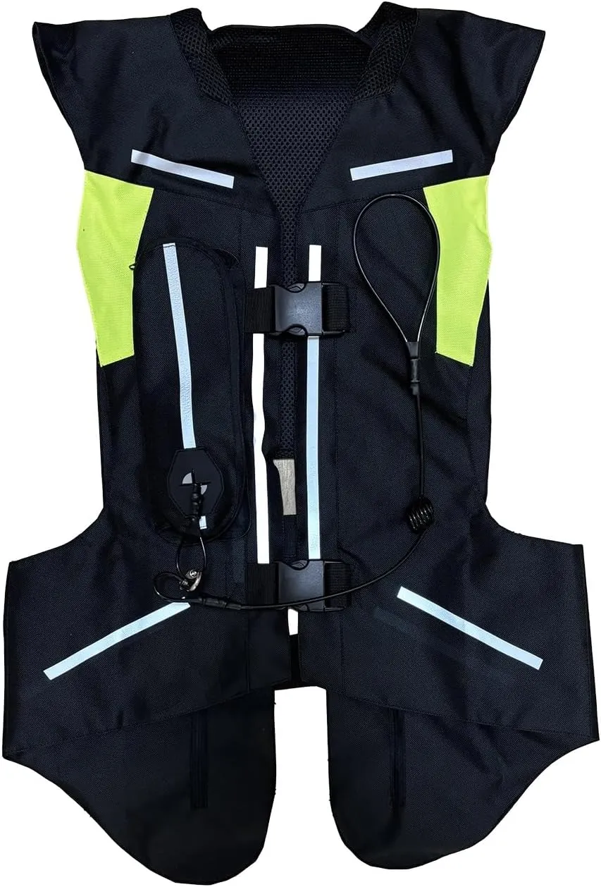 Motorcycle Airbag Vest With Reflective Tape Reusable, 0.1S Trigger Airbag Motocross Air-Bag Riding Jacket