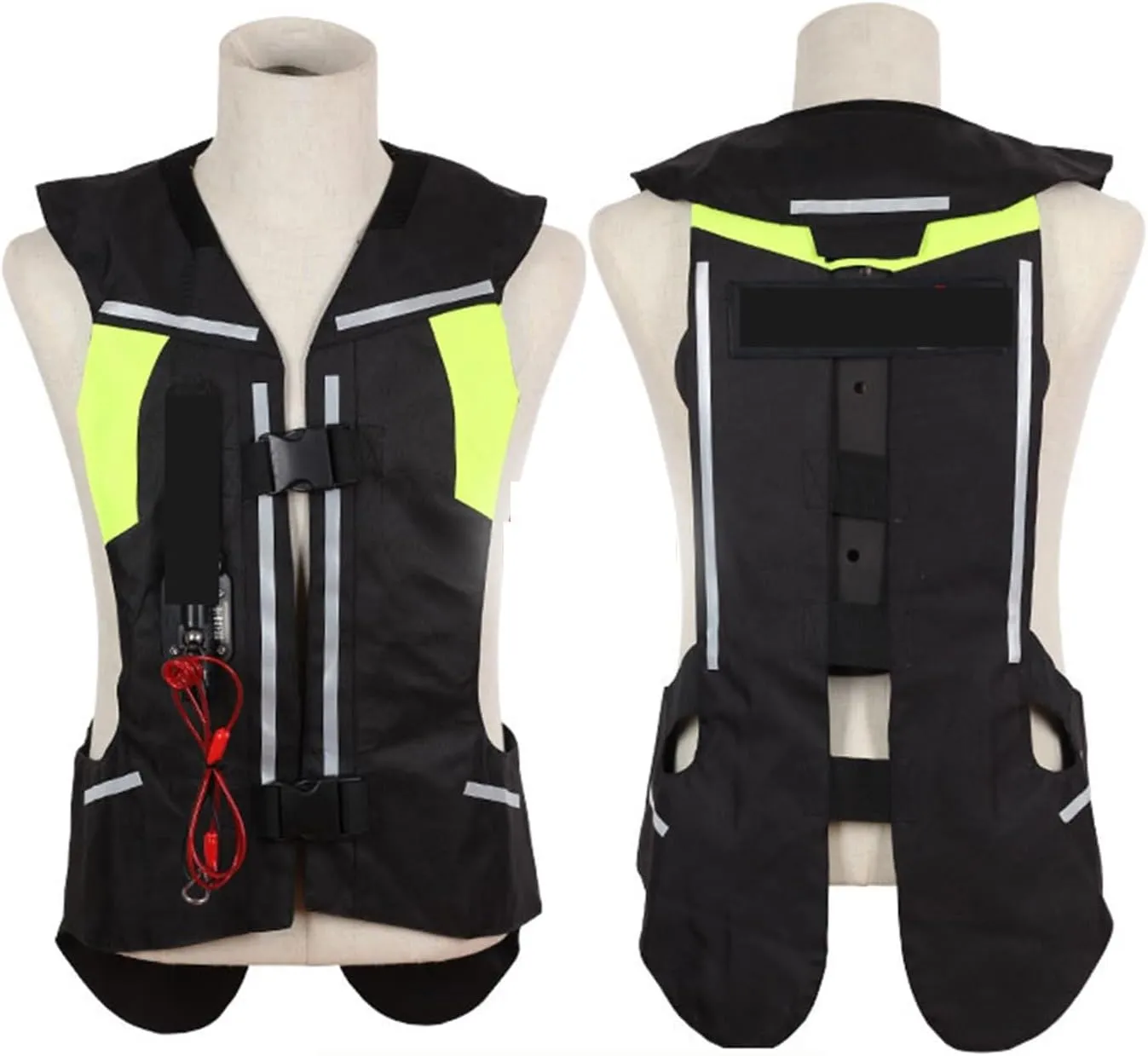 Motorcycle Airbag Vest With Reflective Tape Reusable, 0.1S Trigger Airbag Motocross Air-Bag Riding Jacket