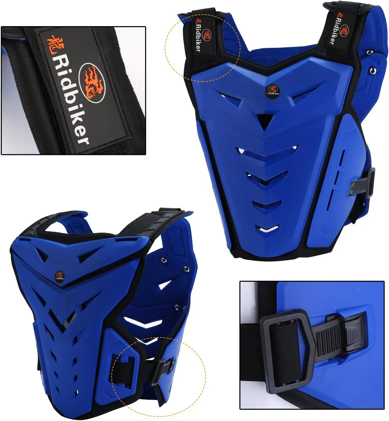 Motorcycle Body Armor Vest Dirt Bike Gear, Chest Protector Motocross Gear Motorcycle Chest Back Protector for Men Mountain Bike Protective Gear MTB Racing Off-Road