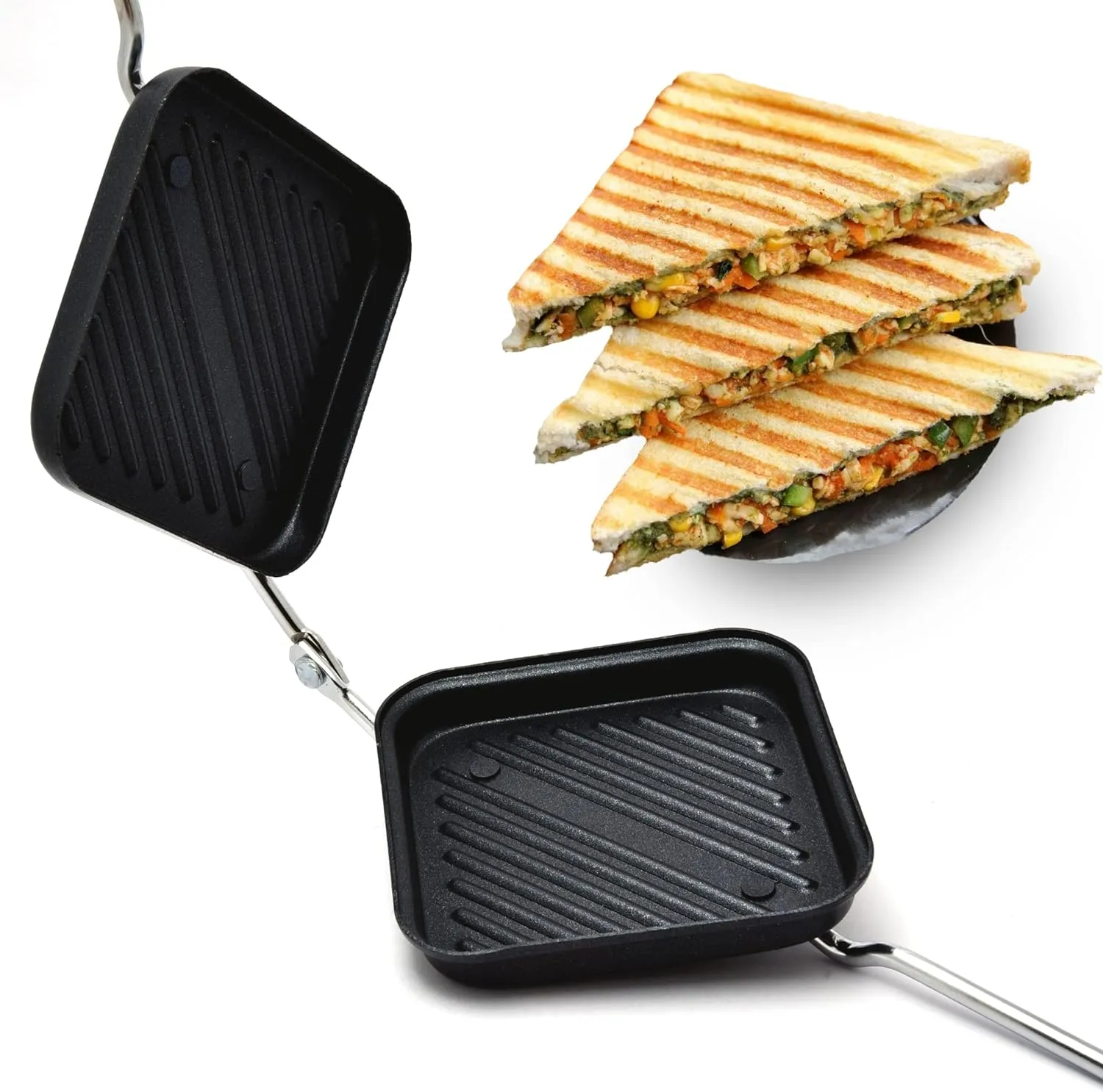 Multifunction Double Sided Sandwich Hand Toaster, Sandwich Maker Grill