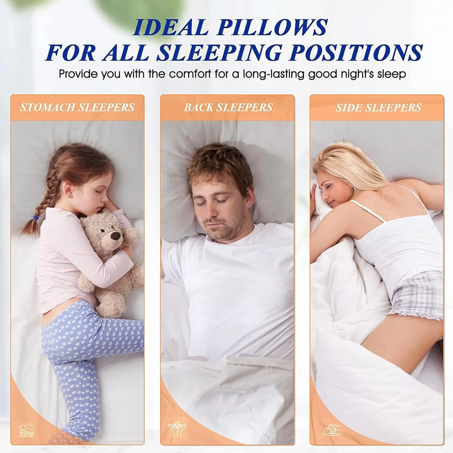 MZOIMZO Bed Pillows for Sleeping- King Size, Set of 2, Cooling Hotel Quality with Premium Soft Down Alternative Fill for Back, Stomach or Side Sleepers, Light Grey