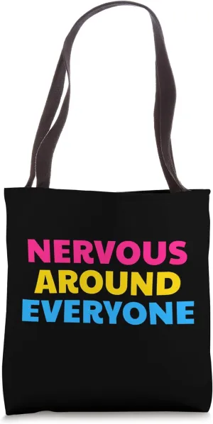 Nervous Around Everyone Funny Pansexual Subtle Pan Pride Tote Bag