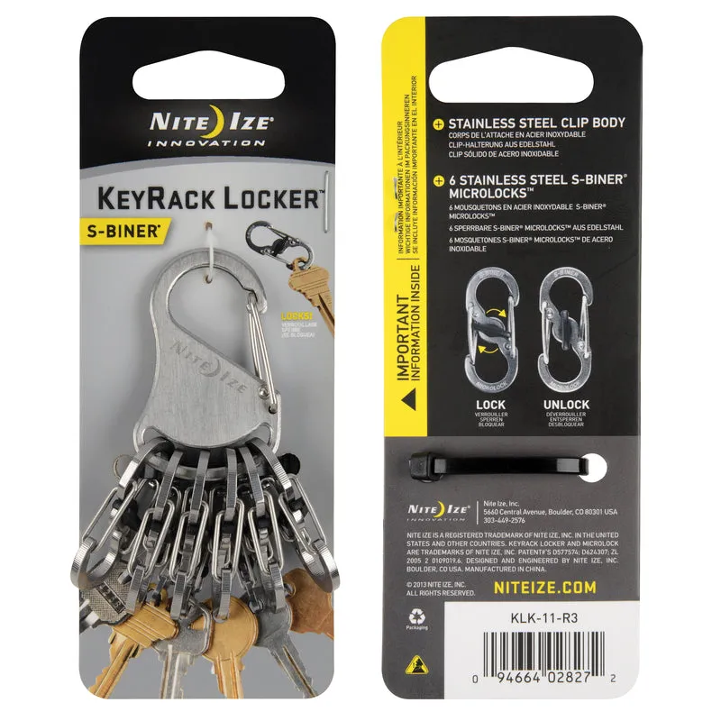 Nite Ize KeyRack Locker 2 in. D Stainless Steel Silver Carabiner Key Holder