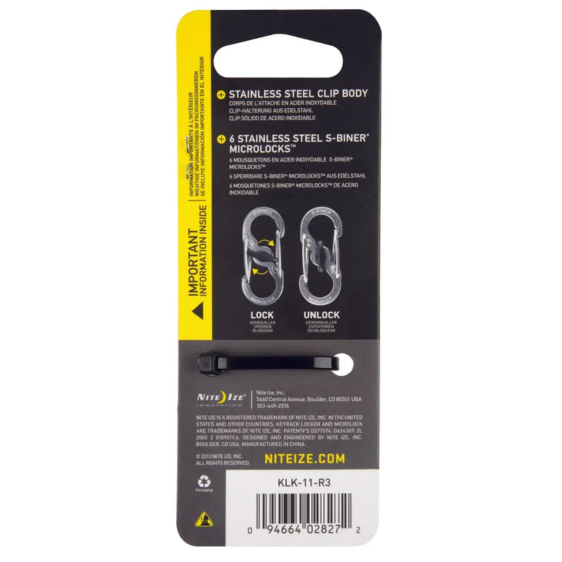 Nite Ize KeyRack Locker 2 in. D Stainless Steel Silver Carabiner Key Holder