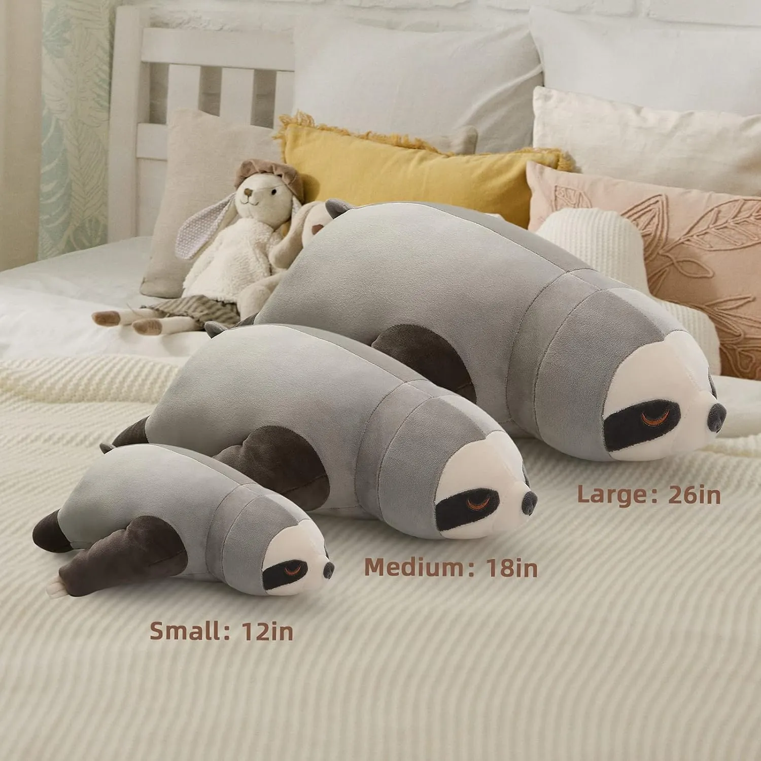 Niuniu Daddy 18” Sloth Stuffed Animal Not Weighted - Cute Large Sloth Lying Plushies, Kawaii Sloth Toy Plush, Squishy Soft Hugging Body Pillow, Gifts for Girls Boys Birthday Christmas Party