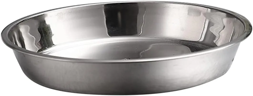 Non-Magnetic Stainless Steel Plate 28cm Diameter Round Plate for Baking Serving Camping Compact