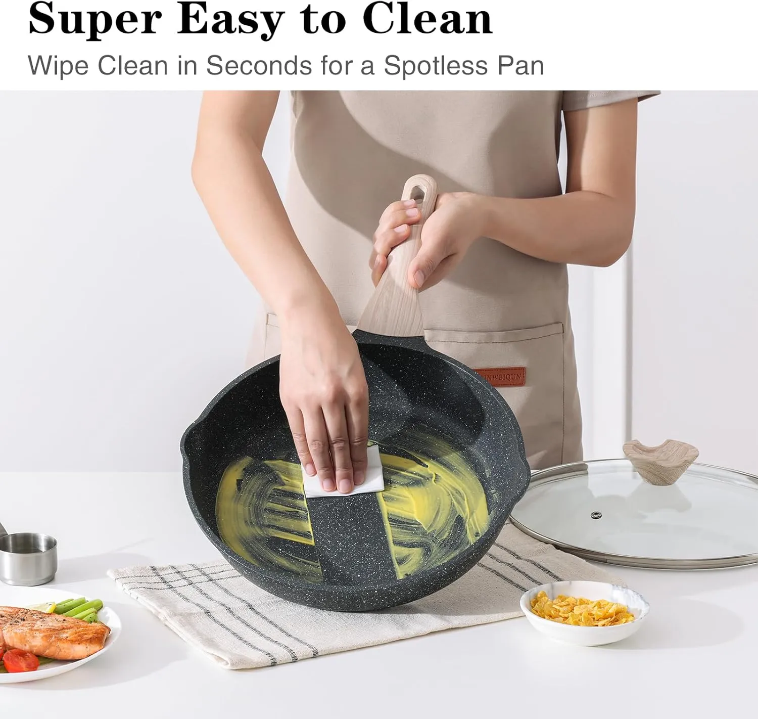 Nonstick Frying Pan Set with Lids, 3 Piece Skillet Set, Healthy Induction Cooking Pan, Stay-Cool Handle, Compatible with All Stovetops, PFOA Free (8, 9.5, 11 Inch)