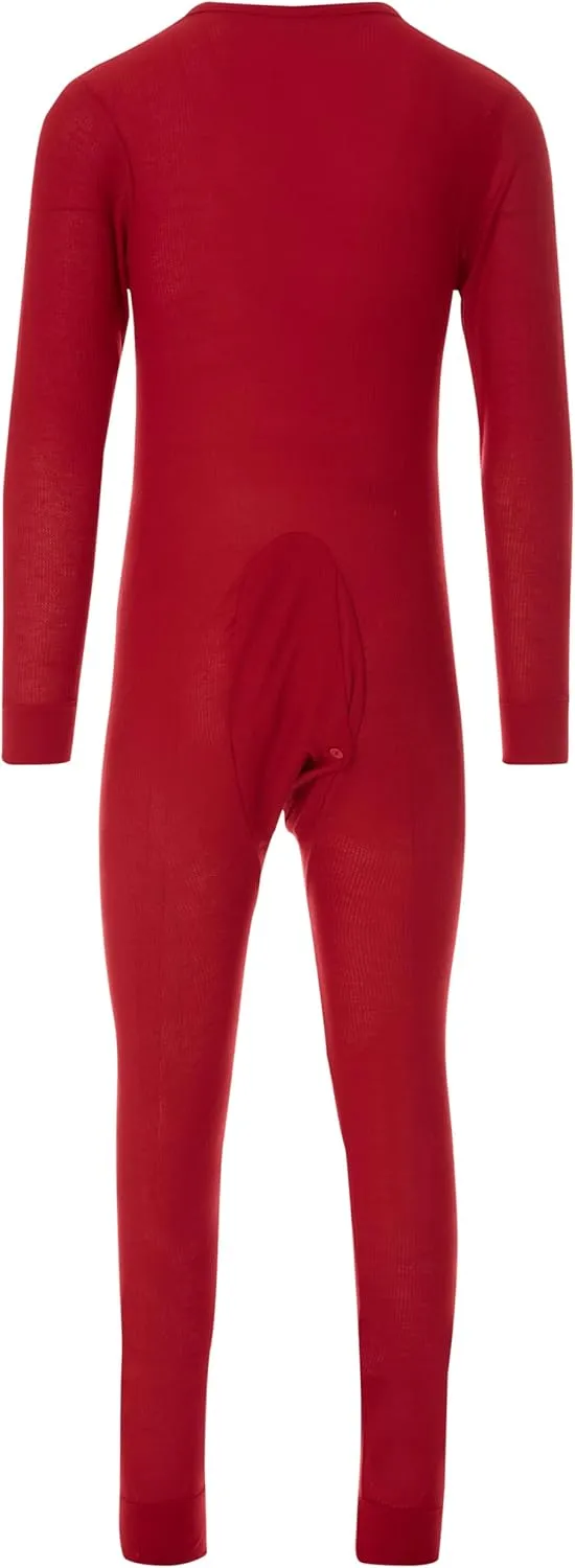 North 15 Mens Onesie Pajamas Union Suit Men Waffle Holiday Red & Green Men's Thermal Underwear Union Suits (S-5XL)