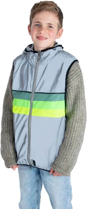 North Kids - Sleeveless Reflective Jacket - Fashionable Northern Lights Neon Vest