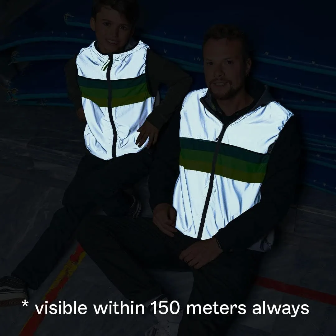 North Kids - Sleeveless Reflective Jacket - Fashionable Northern Lights Neon Vest