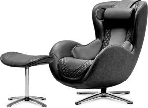 Nouhaus Heated Classic Massage Chair Full Body and Spot Massaging Recliner with Ottoman, Bluetooth Speaker, in-Chair Charger. Portable Shiatsu Body Massager Chair (Black)