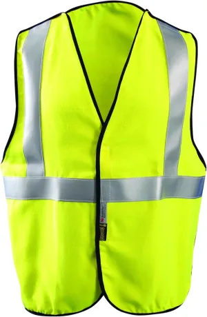 Occunomix LUX-SSBRPFR-YL Premium Flame Resistant 5 Point Break-Away Solid Vest, HRC 1, Large, Yellow