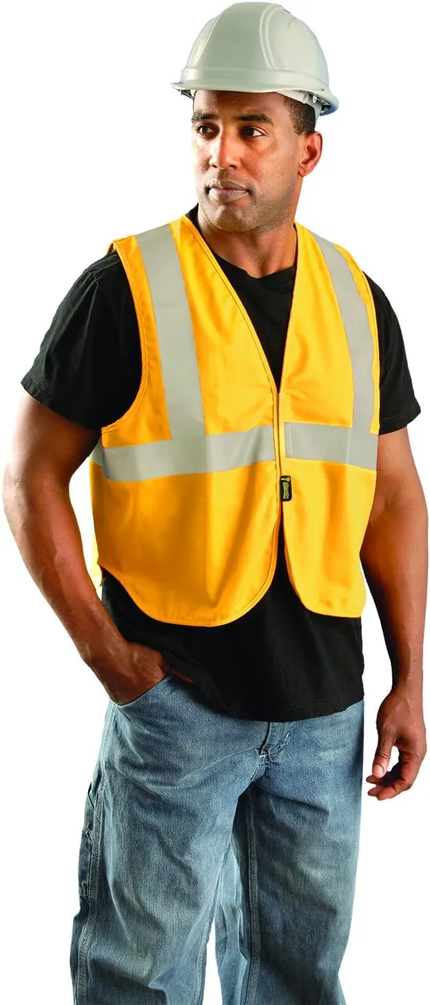 OccuNomix LUX-XSGFR-YS/M Classic Flame Resistant Cotton Non-Ansi Solid Vest, HRC 1 Protection, Small/Medium, Yellow
