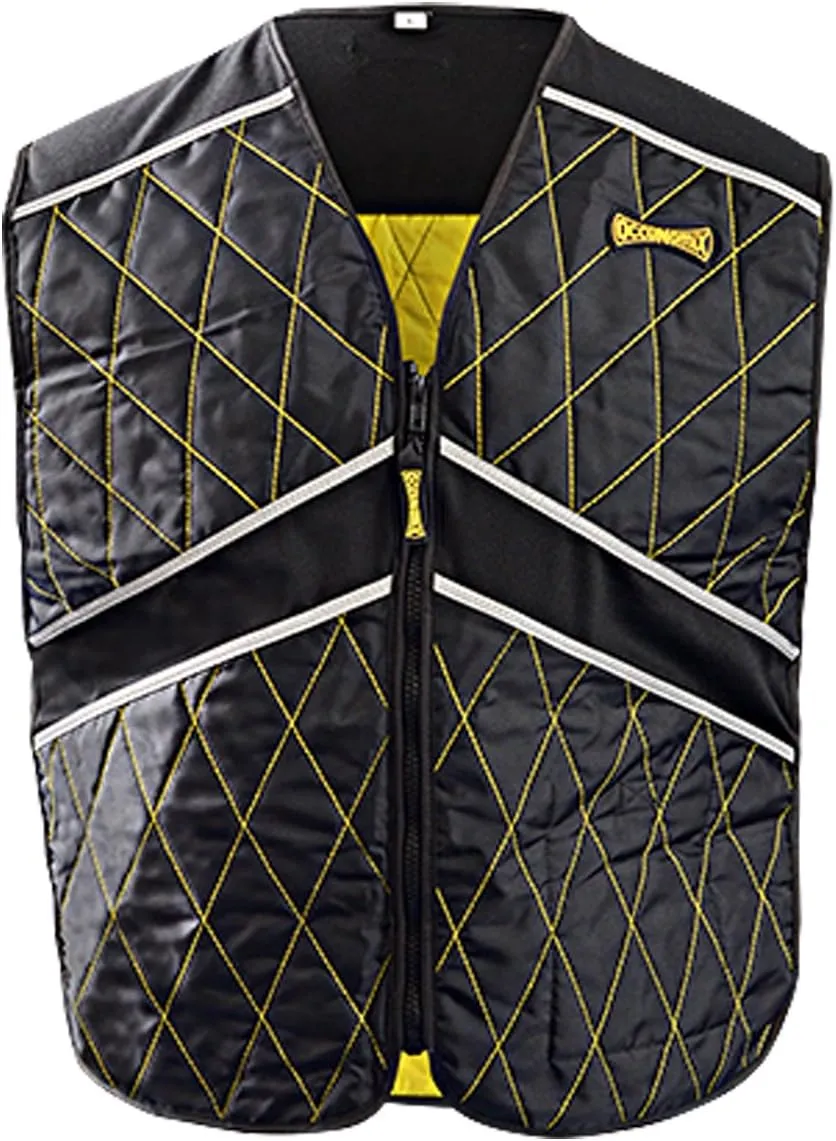 OccuNomix MiraCool Plus Evaporative Cooling Sport Vest - 2X/3X - #903 - Black With Yellow Stitching