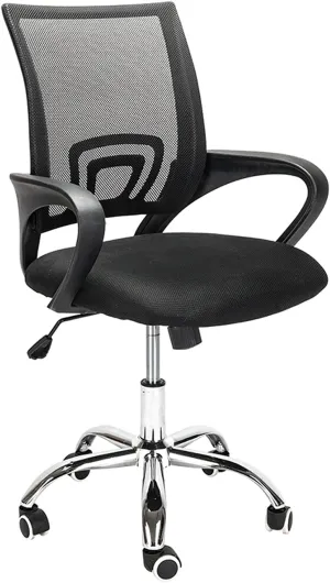Office Chair Black Office Chair Back Gas Lift Adjustable Office Swivel Chair Breathable Cotton Mesh Home Office Desk Chairs Adjustable