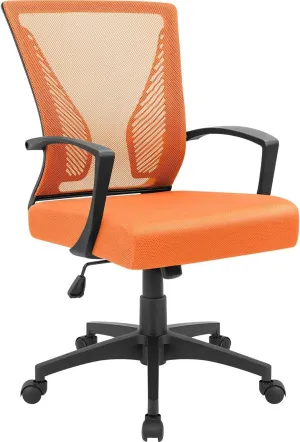 Office Chairs, Office Chair Mid Back Swivel Lumbar Support Desk Chair, Computer Ergonomic Mesh Chair with Armrest