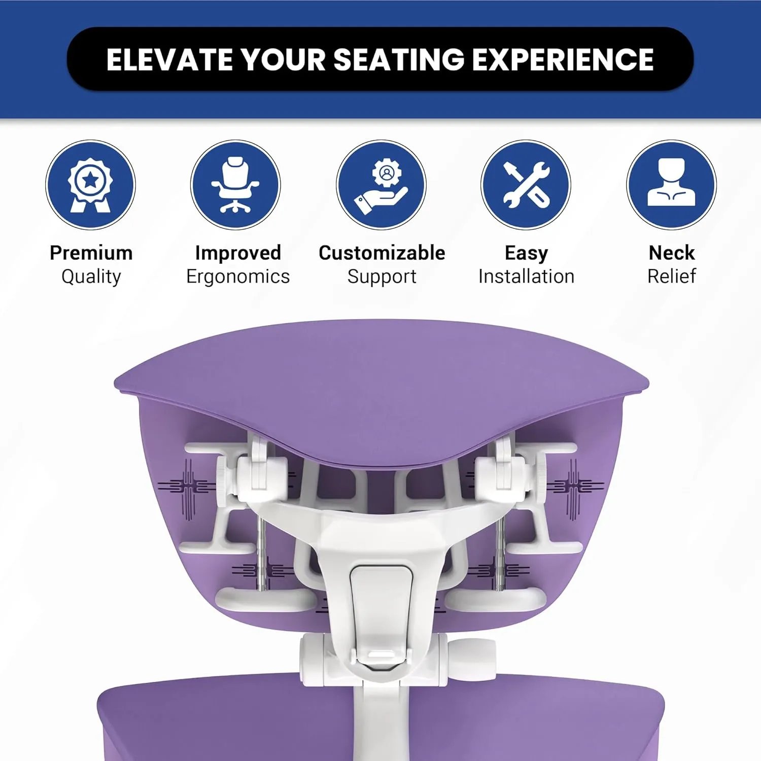 OFFICE LOGIX SHOP Embody Headrest Compatible with Herman Miller Embody Chair (Amethyst Fabric/White Frame)