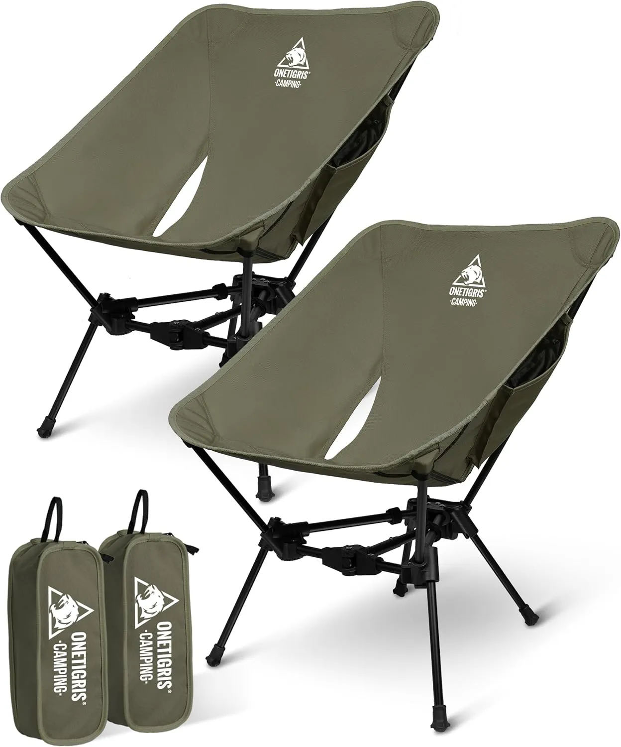 OneTigris 2 Pack Tigerblade Camping Chair, Lightweight Folding Backpacking Hiking, Compact Portable 330 lbs Capacity