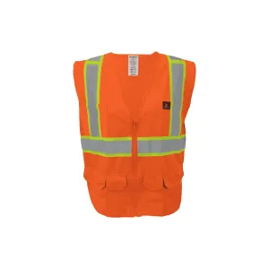 Orange Class 2 Flame Retardant Surveyor Vest with Zipper Front