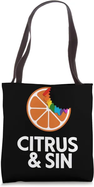 Orange Wedge With Bite And Rainbow Juice Tote Bag
