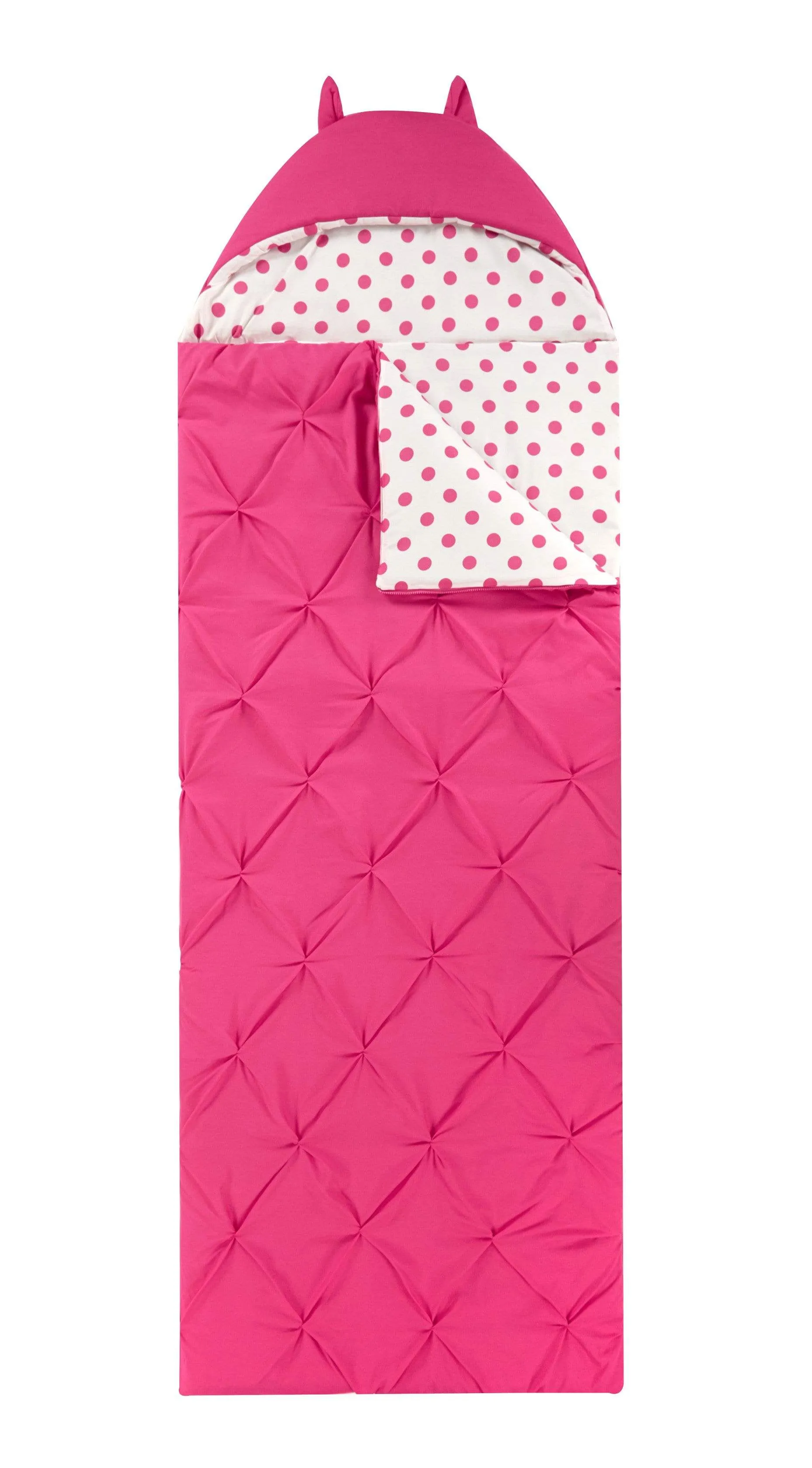 Oscar Polka Dot Sleeping Bag with Hood Zipper Closure