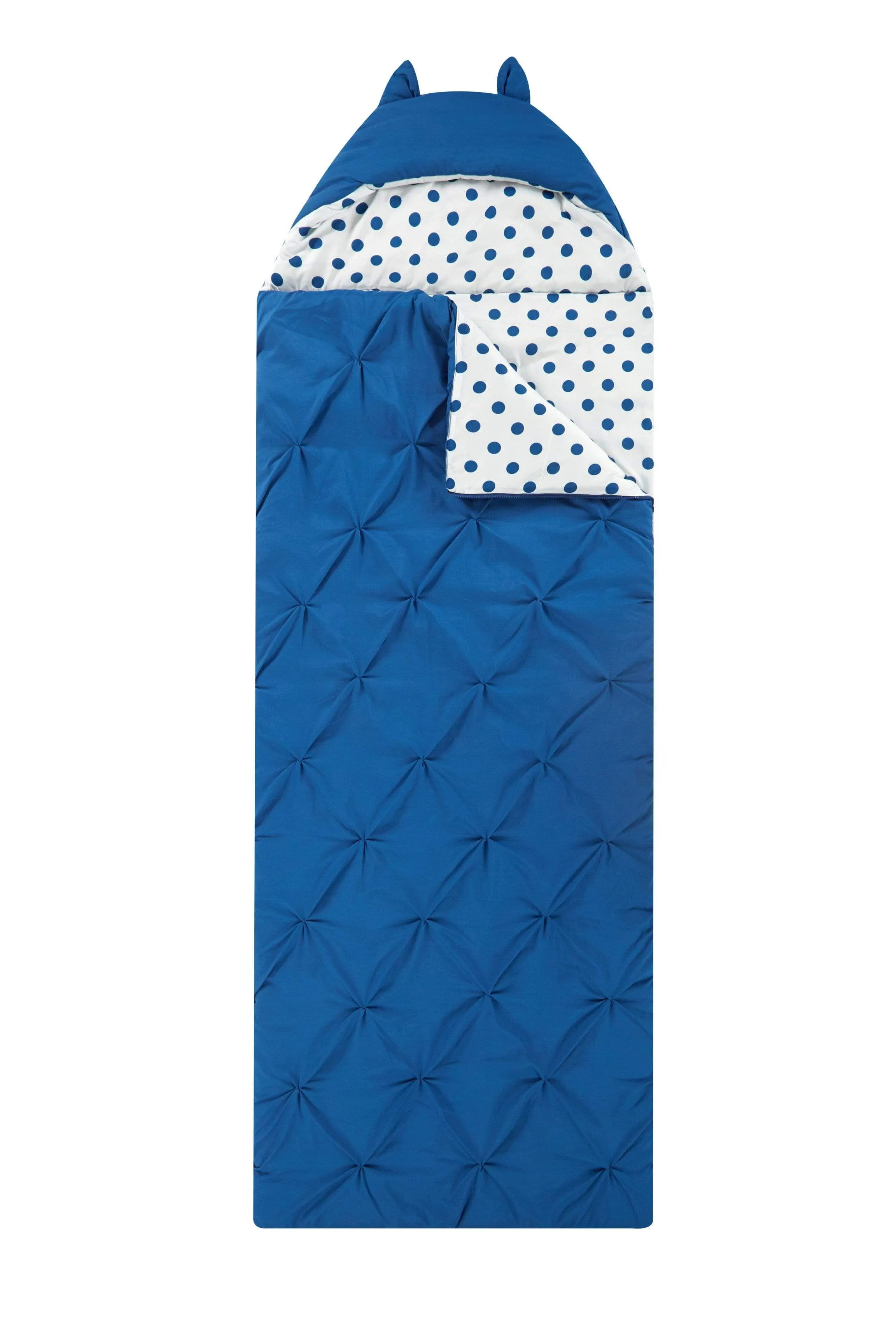 Oscar Polka Dot Sleeping Bag with Hood Zipper Closure