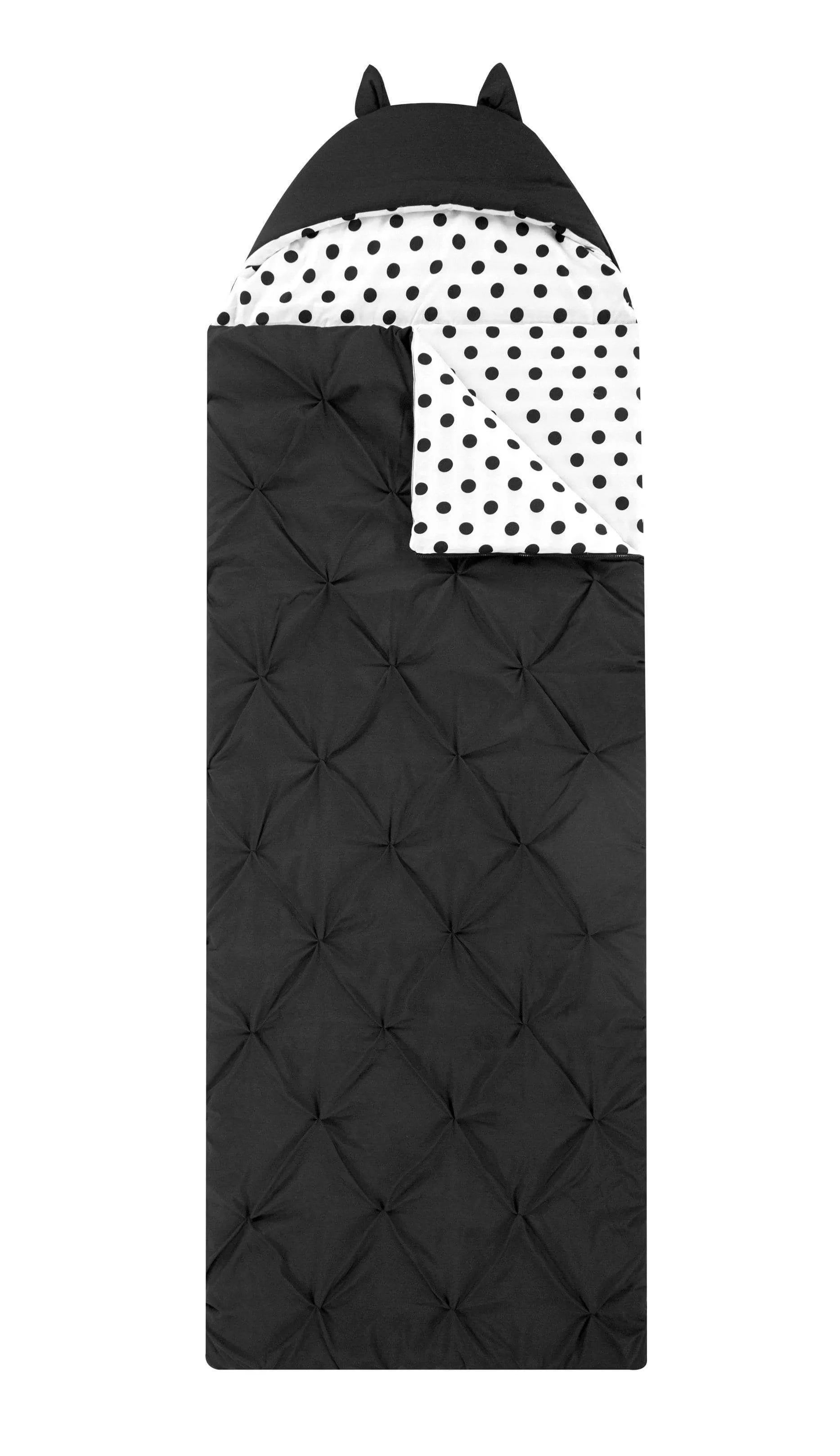 Oscar Polka Dot Sleeping Bag with Hood Zipper Closure