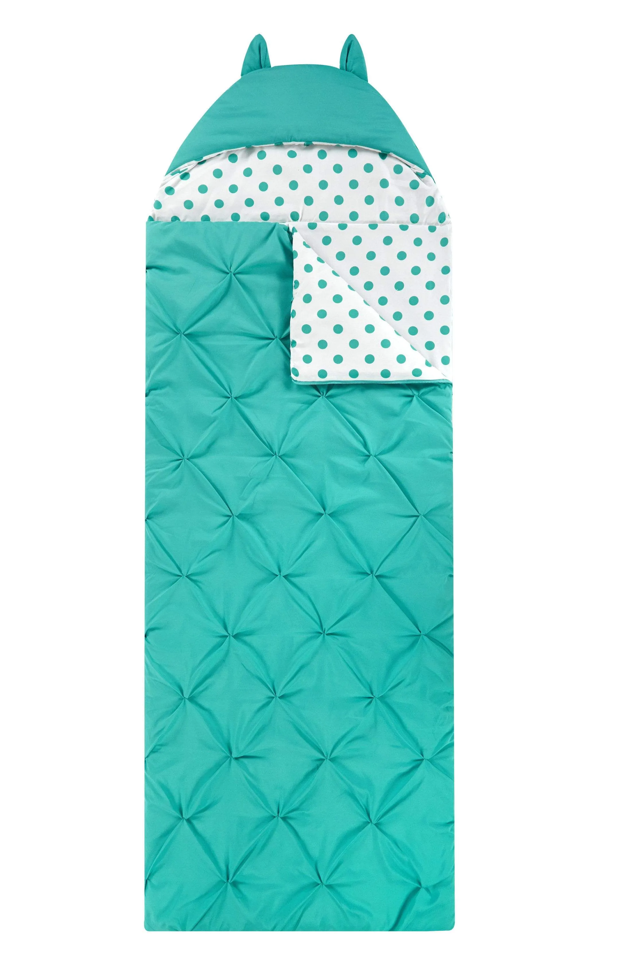 Oscar Polka Dot Sleeping Bag with Hood Zipper Closure