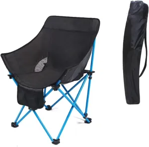 Outdoor Camping Chair Folding with Mesh Storage Bag Portable Fishing Seat Mazha Stool Single Indoor Lawn Chairs