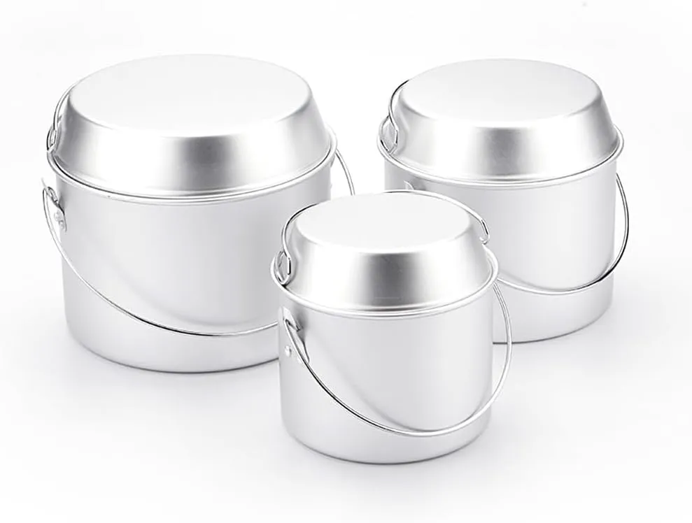 Outdoor Camping Pot and Pan Set Alunum Hanging Pot Folding Handle Frying Pan for Camping Hiking