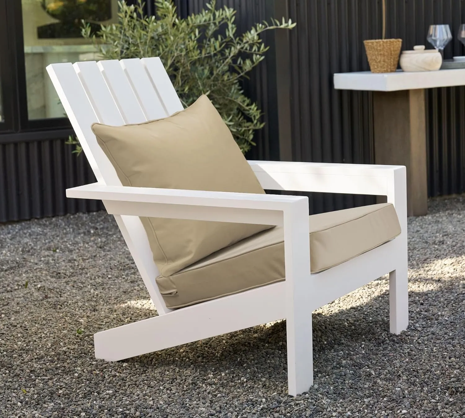 Outdoor Deep Seat Cushion Patio Waterproof Seat and Back Cushion Set Seasonal Clearence Chair Cushion for Dining Arm Chairs, Wicker Chairs and Garden Furniture Decoration, 19"x19"x3", Beige